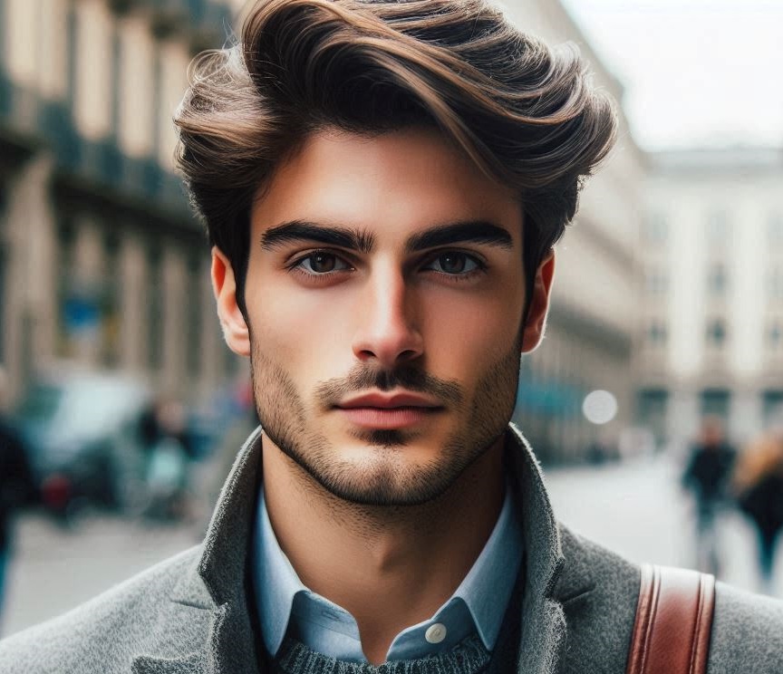 ritratto uomo attraente ed elegante su sfondo urban