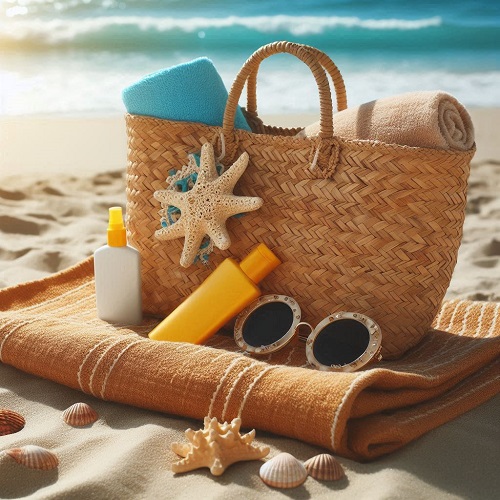 borsa da mare e protezione solare