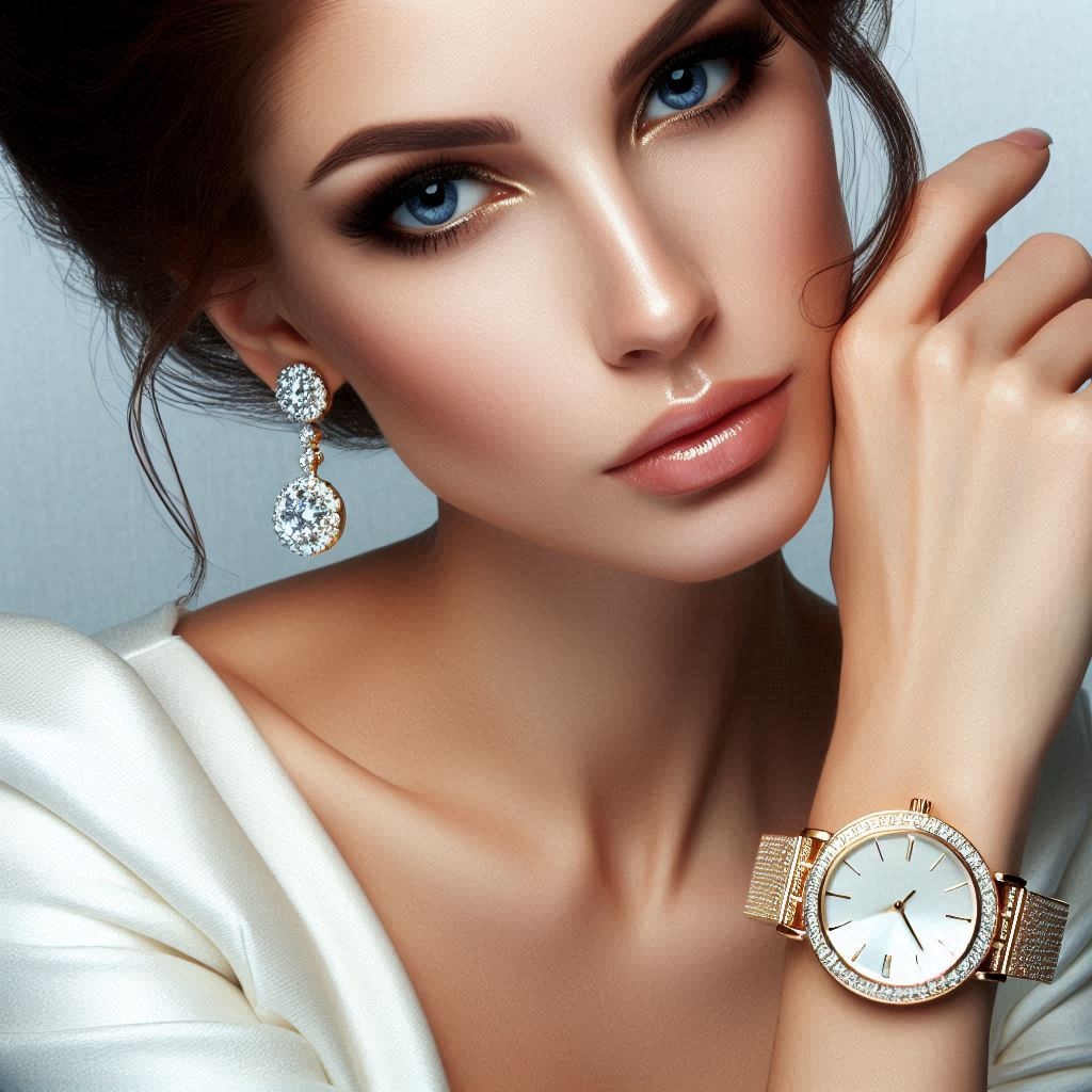 donna raffinata con orologio prezioso
