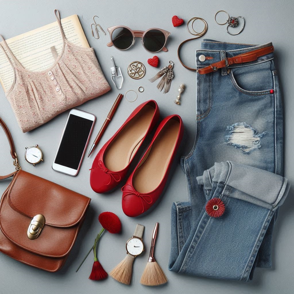 outfit con ballerine di tendenza rosse