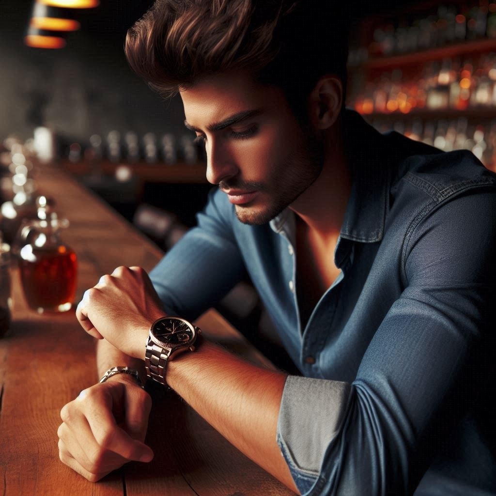 Uomo con orologio d'oro