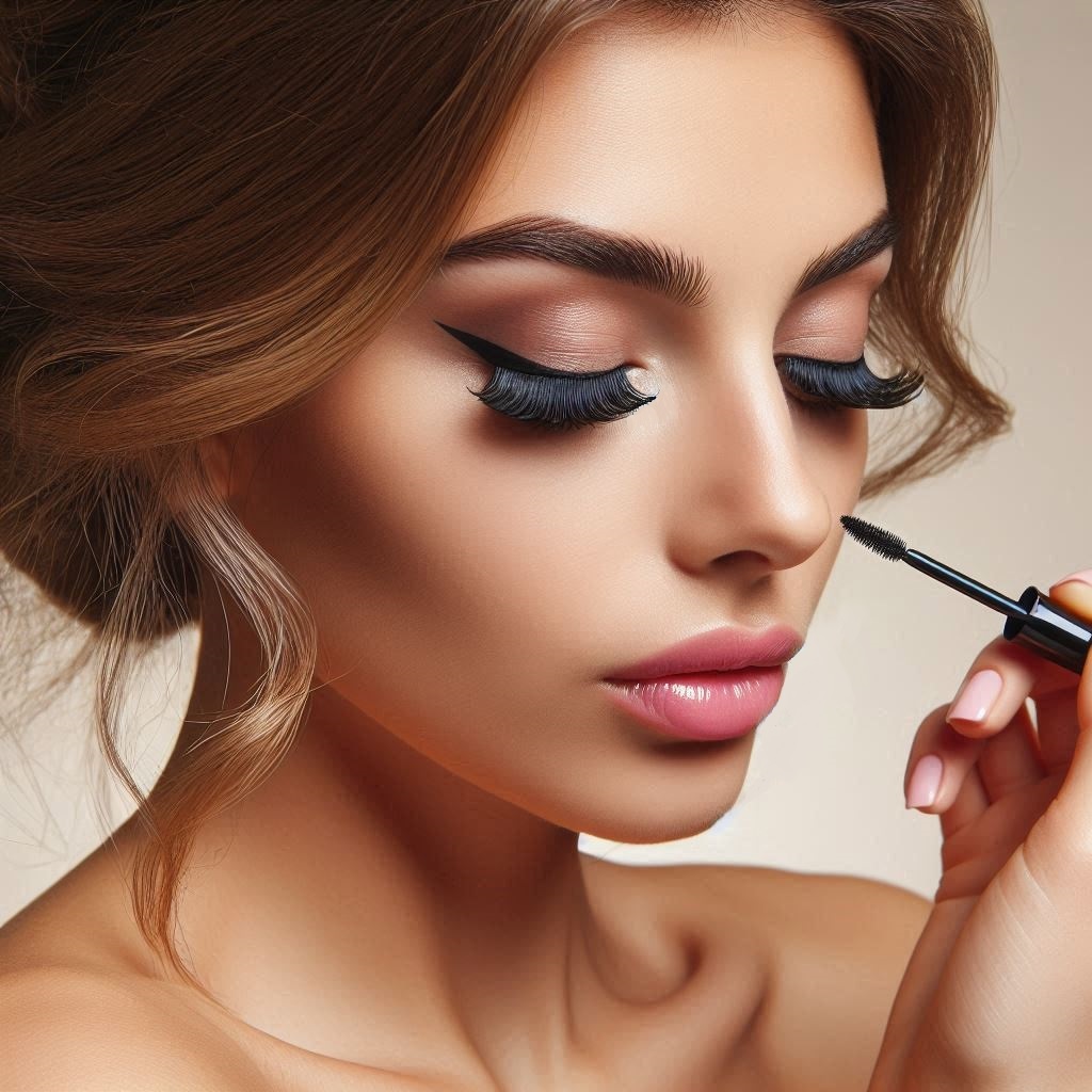Eyeliner e rimmel con ciglia finte