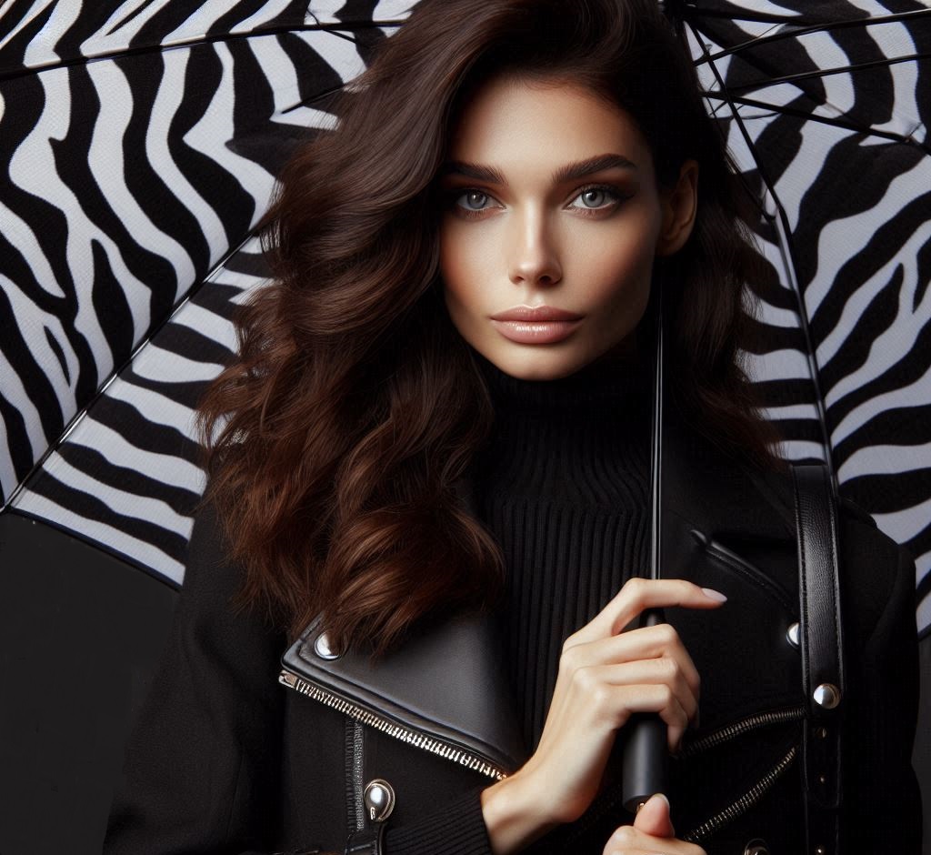 Ombrello zebrato per restare alla moda sotto la pioggia