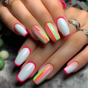 French Reverse Neon Tendenze Unghie