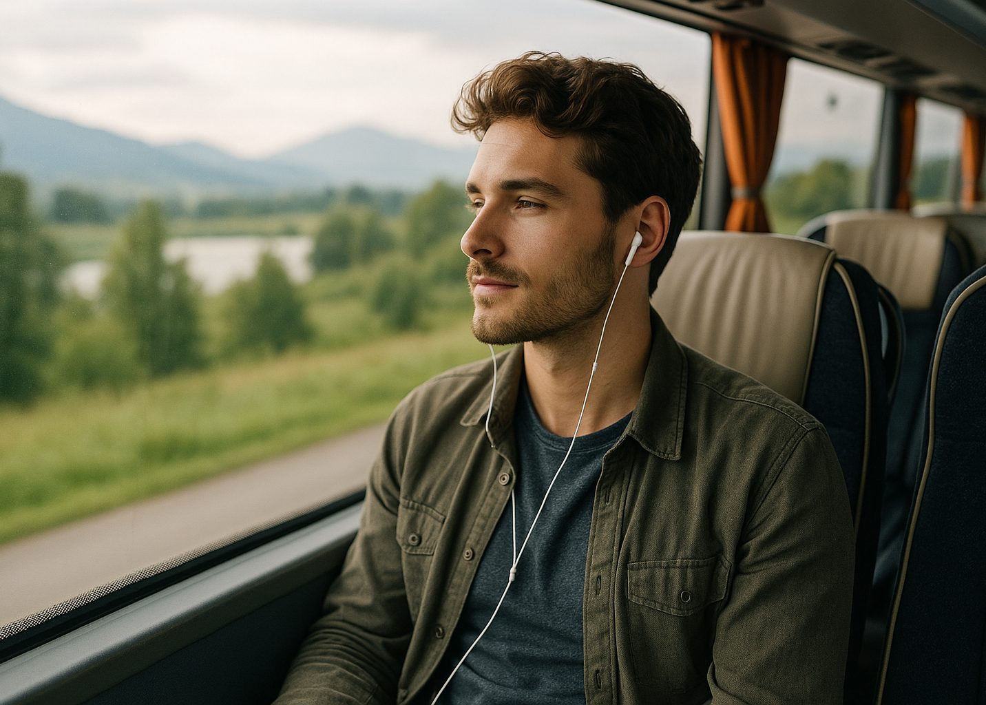 Ragazzo su bus intercity